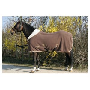 Teddyfleece täcke med halvhals, brun