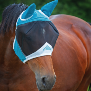 Shires Flughuva 'Fine Mesh Fly Mask' med öron och öppning för pannluggen